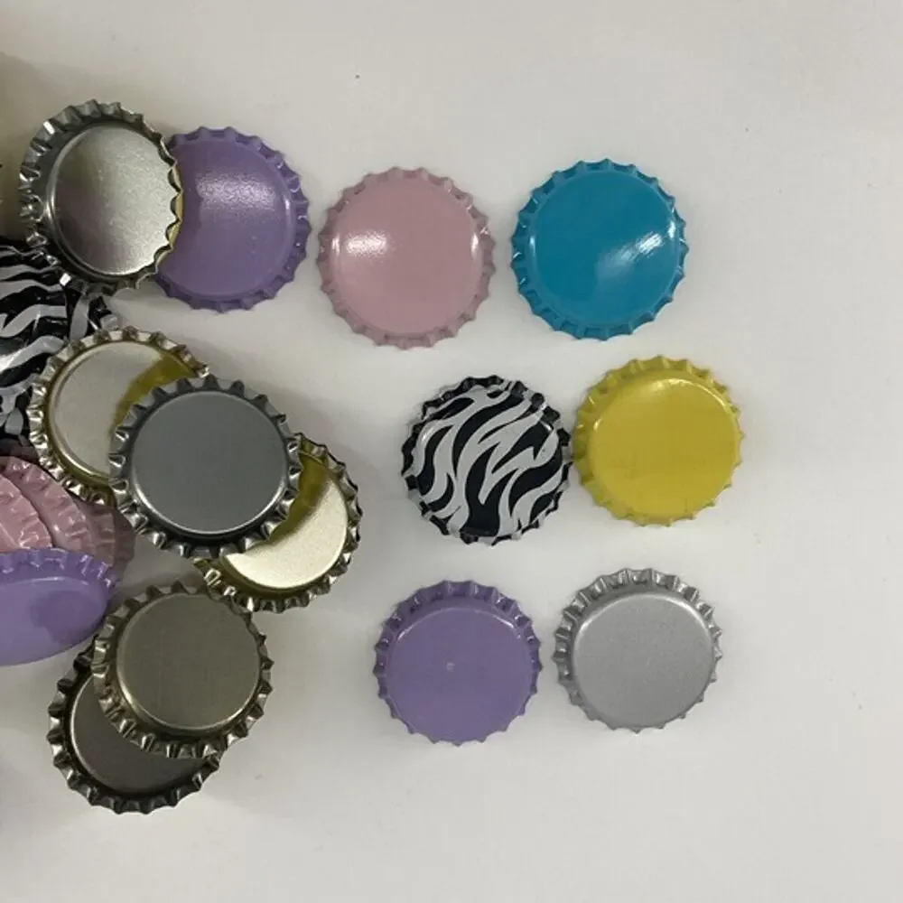 120 Assorted Metal Bottle Caps Crafts Home Brewing DIY Mixed Colors & Zebra New